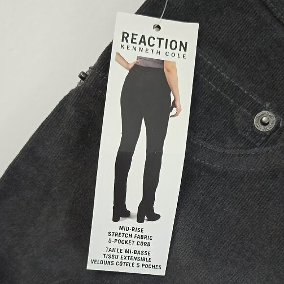 Kenneth Cole Reaction Women's Corduroy Pants Charcoal Grey Stretch Size 8 - Picture 5 of 15